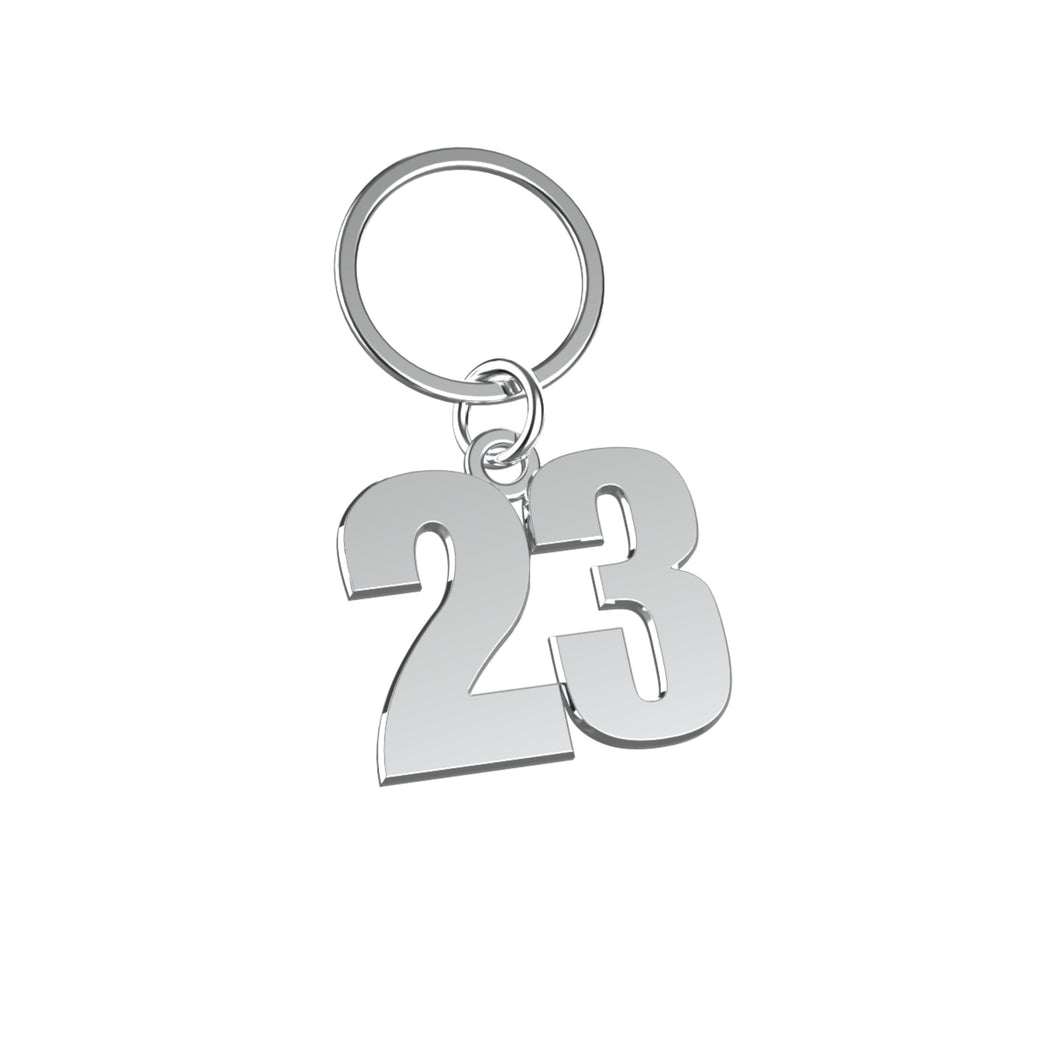 23 Silver Keychain